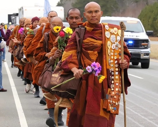 Monk Walk for Peace in NC